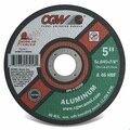 Cgw Abrasives Quickie Cut Flat Thin Depressed Center Wheel, 4-1/2 in Dia x 0.045 in THK, 46 Grit, Aluminum Oxide A 45146